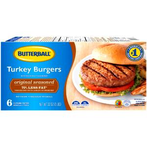 1 Patty Turkey Burgers, Seasoned, Frozen