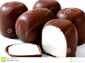 1 Pie, Marshmallow (3" Dia X 3/4") Chocolate Coated Marshmallows