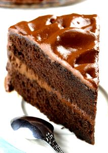 1 Piece (1/10 1-layer, 8" Or 9" Dia) Chocolate Cake with Mayonnaise or Salad Dressing