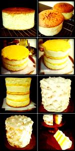 1 Piece (1/10 1-layer, 8" Or 9" Dia) Lowfat Lemon Cake with Icing