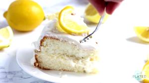 1 Piece (1/10 1-layer, 8" Or 9" Dia) Lowfat Lemon Cake