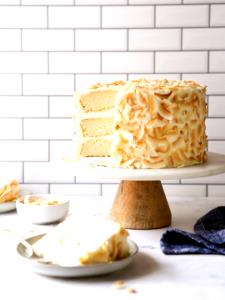 1 Piece (1/10 8" Dia) Cream Cake without Icing or Topping