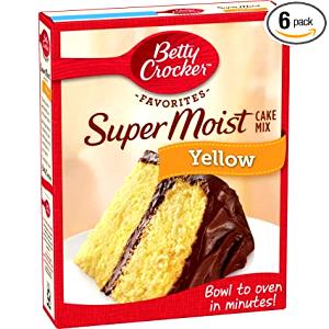 1 Piece (1/10 8" Or 9" Dia) Yellow Cake Pudding Mix without Icing (Oil, Egg Yellows, and Water Added)