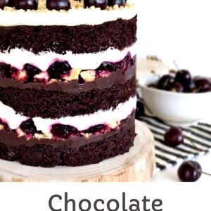 1 Piece (1/12 2-layer, 8" Or 9" Dia) Black Forest (Chocolate-Cherry) Cake