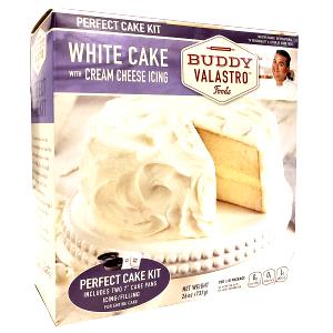 1 Piece (1/12 2-layer, 8" Or 9" Dia) White Cake Mix with Icing (Egg Whites and Water Added)