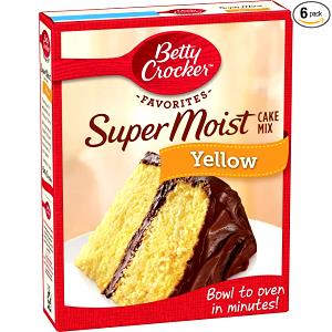 1 Piece (1/12 2-layer, 8" Or 9" Dia) Yellow Cake Mix with Icing (Egg Yellows and Water Added)