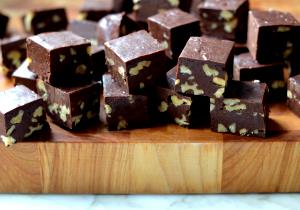 1 Piece 1 Cubic Inch Chocolate Fudge with Nuts