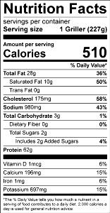 1 piece (227 g) Three Cheese Griller