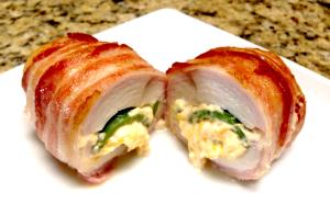 1 piece (243 g) Bacon Wrapped Chicken Breast Stuffed with Jalapeño Cream Cheese