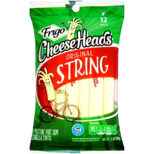 1 piece (28 g) Cheese Heads Mozzarella & Cheddar String Swirls