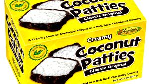 1 piece (38 g) Almond Coconut Patty Dipped in Chocolate