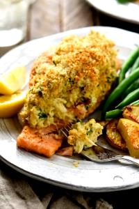 1 piece (4 oz) Crab Stuffed Salmon
