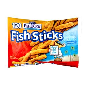 1 Piece (4" X 2" X 1/2") Fish Portions and Sticks (Frozen, Preheated)