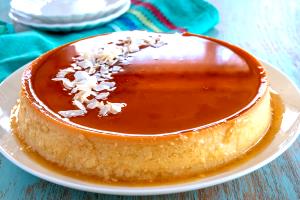 1 Piece (4" X 2" X 1/2") Puerto Rican Style Coconut Custard (Flan De Coco)