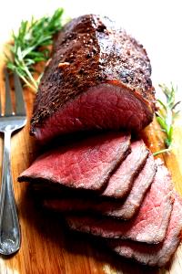 1 Piece Beef Round, Tip, Roasted, Slf