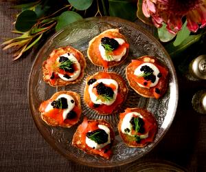 1 Piece Buckwheat Blini With Smoked Salmon (Bill Yosses)