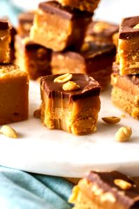 1 Piece Chocolate Coated Candy Caramel and Nut Fudge