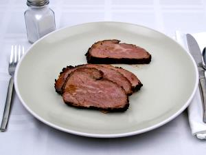 1 Piece (excluding Refuse) (yield From 1 Lb Raw Meat With Refuse) Pork Roasts (Top Loin, Boneless, Lean Only, Cooked, Roasted)