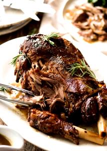 1 Piece Lamb Leg, Shank Half, Roasted, Slo