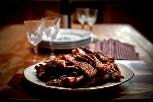 1 Piece Lamb Rib, Broiled, Slo