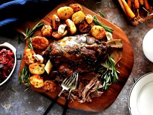 1 Piece Lamb Shoulder, Whole, Roasted, Slo