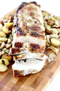 1 Piece Pork Loin, Blade, Roasted, Slf