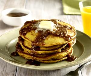 1 Piece Pumpkin Pancakes With Praline Maple Syrup