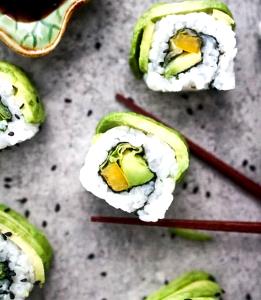 1 Piece Sushi with Avocado rolled in Seaweed