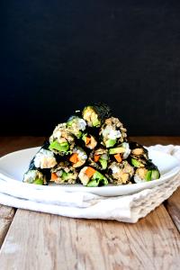 1 Piece Sushi with Vegetables rolled in Seaweed