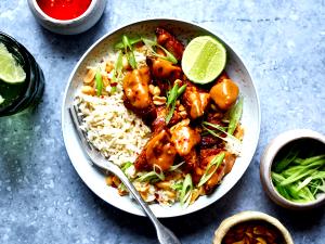 1 Piece Tofu, Baked, Sesame Peanut Thai Style