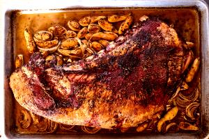 1 Piece Veal Shoulder, Whole, Roasted, Slo
