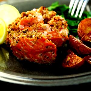 1 pinwheel Salmon & Crab Pinwheels