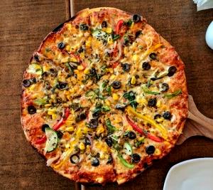 1 Pizza (11" Dia) Thin Crust Pizza with Meat and Fruit