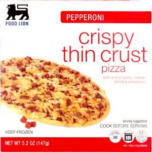 1 pizza (147 g) Pepperoni Crispy Thin Crust Pizza