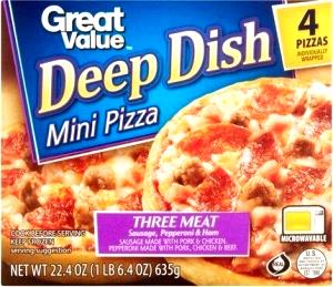 1 pizza (158 g) Deep Dish Mini Pizza Three Meat