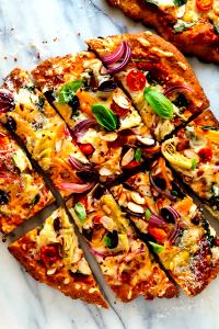 1 Pizza (16" Dia) Thick Crust Pizza with Beans and Vegetables