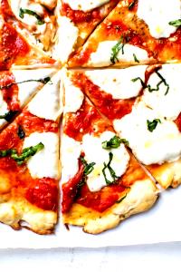 1 Pizza (16" Dia) Thin Crust Pizza with Meat and Fruit