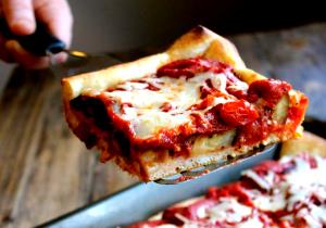 1 pizza Deep Dish Pizza Singles - Roasted Vegetables with Red, Yellow & Poblano Peppers