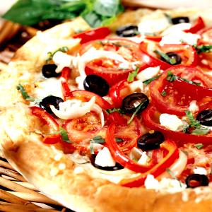 1 pizza Goat Cheese with Roasted Peppers Pizza