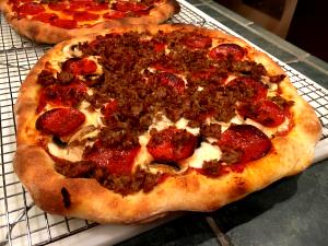 1 pizza Mushroom Pepperoni Sausage Pizza