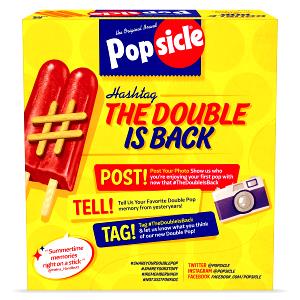 1 pop (71 g) Twin Pops Cherry, Orange, Banana Popsicles