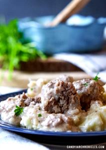 1 Porcupine Ball With Sauce Porcupine Balls with (Mushroom) Soup (Mixture)