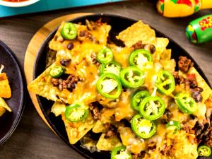 1 Portion (6-8 Nachos) Nachos with Cheese and Jalapeno Peppers