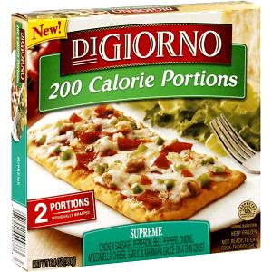 1 portion (91 g) 200 Calorie Portions Supreme Pizza