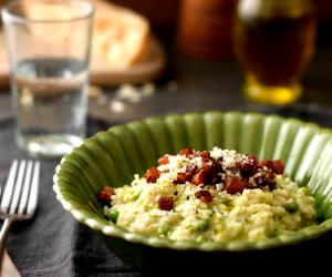 1 Portion Baby Peas And Pancetta Risotto