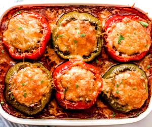 1 Portion Beefy Stuffed Peppers With Tomato Sauce