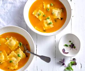 1 Portion Butternut Squash Ravioli Soup