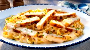 1 Portion Cajun Chicken Linguini Alfredo- Full Portion For Lunch