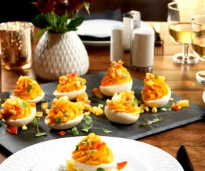 1 Portion Deviled Eggs With Chow Chow And Cajun Sunshine