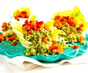 1 Portion Ginger Pork Lettuce Cups With Strawberry Chutney